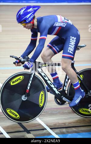 MOSCA - 19 AGOSTO: Il ciclista francese corre ai campionati mondiali UCI juniores il 19 agosto 2011 a Mosca, Russia. Foto Stock