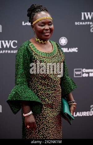 Palacio de Cibeles, Madrid, Spagna. 22 aprile 2024. 25° Laureus World Sports Awards, Red Carpet. Tegla Loroupe. Crediti: EnriquePSans/Alamy Live News Foto Stock