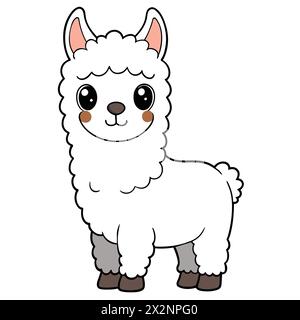 Avventura andina: Adorabili Llamas, perfetti per libri per bambini carte inviti loghi Web Design T-shirt biglietti di auguri cartoleria imballaggio tatuaggio Illustrazione Vettoriale