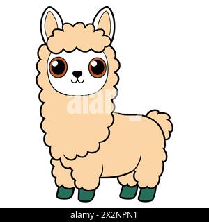 Avventura andina: Adorabili Llamas, perfetti per libri per bambini carte inviti loghi Web Design T-shirt biglietti di auguri cartoleria imballaggio tatuaggio Illustrazione Vettoriale