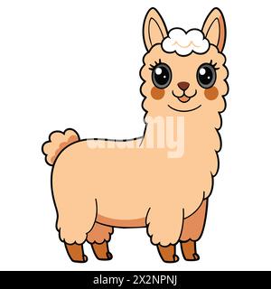 Avventura andina: Adorabili Llamas, perfetti per libri per bambini carte inviti loghi Web Design T-shirt biglietti di auguri cartoleria imballaggio tatuaggio Illustrazione Vettoriale