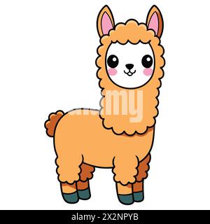 Avventura andina: Adorabili Llamas, perfetti per libri per bambini carte inviti loghi Web Design T-shirt biglietti di auguri cartoleria imballaggio tatuaggio Illustrazione Vettoriale