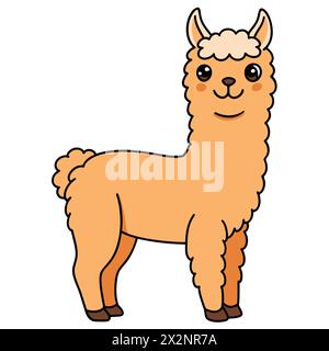 Avventura andina: Adorabili Llamas, perfetti per libri per bambini carte inviti loghi Web Design T-shirt biglietti di auguri cartoleria imballaggio tatuaggio Illustrazione Vettoriale