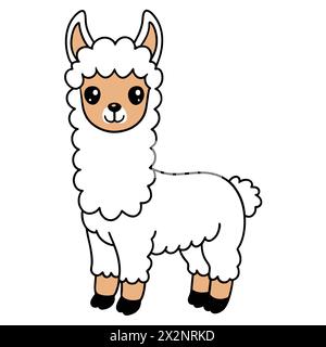 Avventura andina: Adorabili Llamas, perfetti per libri per bambini carte inviti loghi Web Design T-shirt biglietti di auguri cartoleria imballaggio tatuaggio Illustrazione Vettoriale