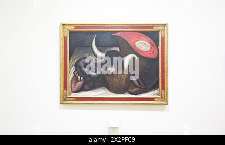 Olio. Capo di un toro morto 1939. Autore, Luis Fernández. Museo delle Belle Arti delle Asturie, Oviedo, Spagna Foto Stock