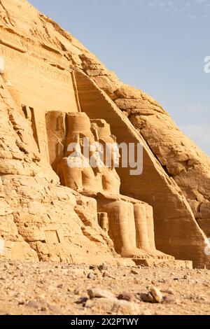 Il tempio di Ramsete II e della sua regina Nefertari ad Abu Simbel, Assuan, Egitto Foto Stock