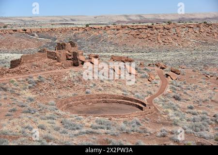 Flagstaff, Arizona, U.S.A. 5 giugno 2018. Rovine di Wupatki del Wupatki National Monument. Costruito tra il 1040 e il 1100 d.C. dai Sinagua. Foto Stock