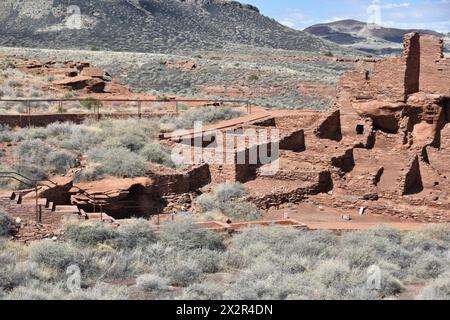 Flagstaff, Arizona, U.S.A. 5 giugno 2018. Rovine di Wupatki del Wupatki National Monument. Costruito tra il 1040 e il 1100 d.C. dai Sinagua. Foto Stock