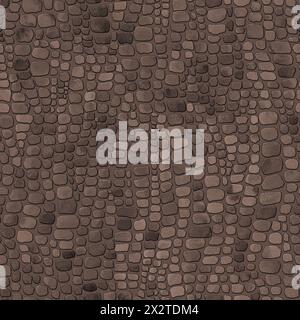 Scala astratta di rettili di coccodrillo mosaico marrone acquerello sfondo senza cuciture. Stampa in scala della pelle animale disegnata a mano con acquerello. Trama geometrica. PR Foto Stock