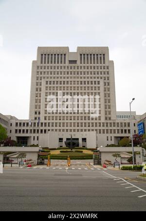 Corea. 11 aprile 2024. Corte Suprema di Corea, 11 aprile 2024: Corte Suprema di Corea a Seul, Corea del Sud. Crediti: Lee Jae-won/AFLO/Alamy Live News Foto Stock