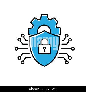 Rilevamento intrusioni Cyber Threat Detection Design di icone vettoriali Illustrazione Vettoriale