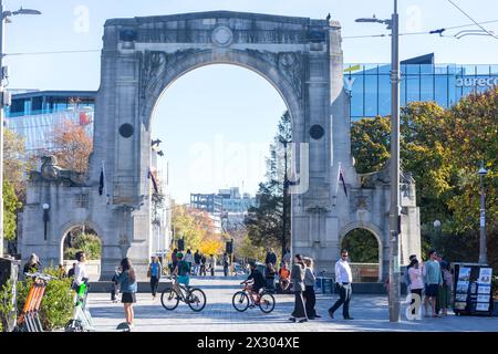 Bridge of Remembrance, Oxford Terrace, ChristchurchChristchurch, Canterbury, South Island, nuova Zelanda Foto Stock