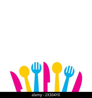 Illustrazione cucchiaio, coltello, forca vettoriale Illustrazione Vettoriale