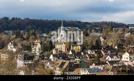 Schaffhausen, Schweiz - 17. Gennaio 2021: Die katholische Pfarrkirch St Maria a Sciaffusa. Foto Stock