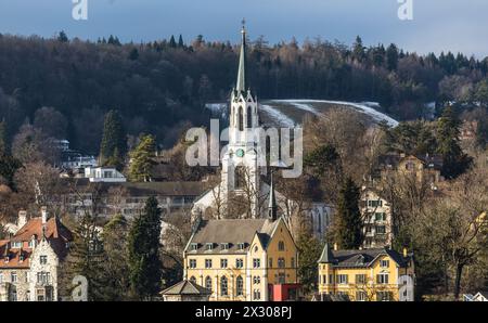 Schaffhausen, Schweiz - 17. Gennaio 2021: Die katholische Pfarrkirch St Maria a Sciaffusa. Foto Stock