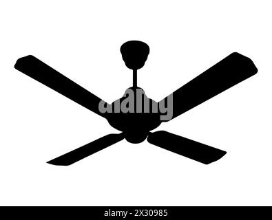 Disegno vettoriale silhouette ventilatore a soffitto Illustrazione Vettoriale