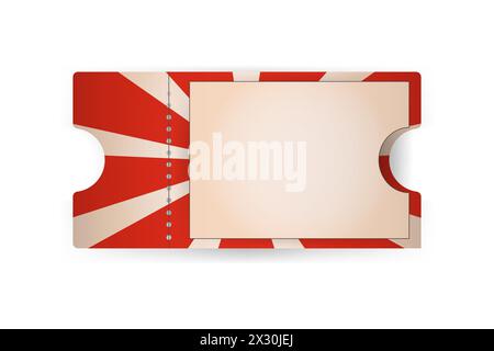 imposta biglietto realistico, buono sconto per carvanaval da circo retrò, modello da fiera con un'ombra di una linea di strappo Illustrazione Vettoriale