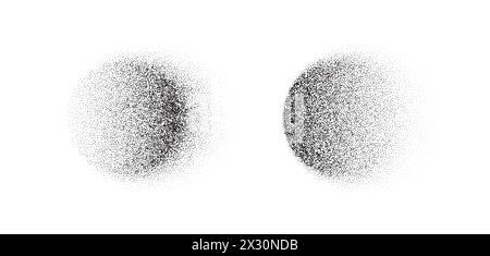 Sfumatura, cerchio di gradazione, granulosità, sfondo astratto. Mesh di sfumature di sfumatura di grana dei punti di disturbo. Vettore Illustrazione Vettoriale