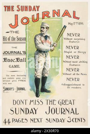 The Sunday Journal, 1896 poster con il giocatore di baseball John Montgomery Ward Foto Stock