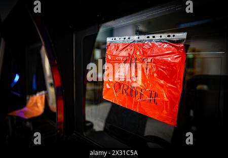 Iscrizione fuori servizio sulla macchina da gioco. Foto Stock