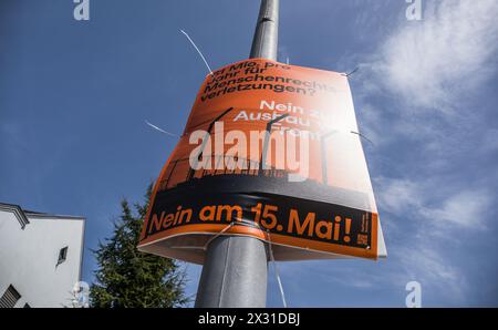 Ein Abstimmungsplakat wirbt für ein nein zur Übernahme der EU-Verordnung über die Europäische Grenz- und Küstenwache. DAS Schweizer Stimmvolk wird AM Foto Stock