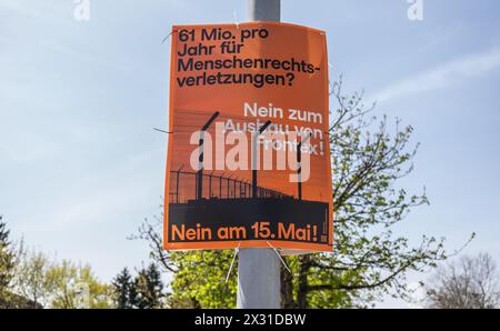 Ein Abstimmungsplakat wirbt für ein nein zur Übernahme der EU-Verordnung über die Europäische Grenz- und Küstenwache. DAS Schweizer Stimmvolk wird AM Foto Stock