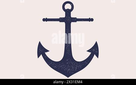 Ancora, schizzo disegnato a mano, grafica Illustrazione Vettoriale