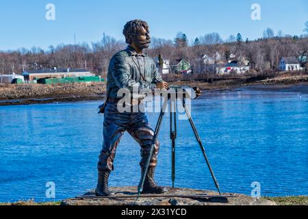 Statua di William Francis Ganong - St Stephen, New Brunswick Foto Stock