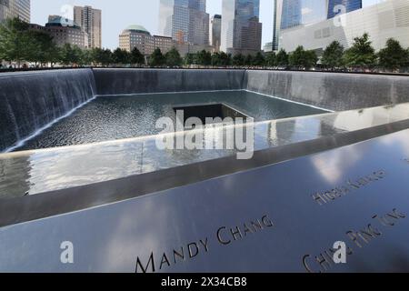 NEW YORK, USA - 7 settembre 2014: Memoriale e museo nazionale dell'11 settembre Foto Stock
