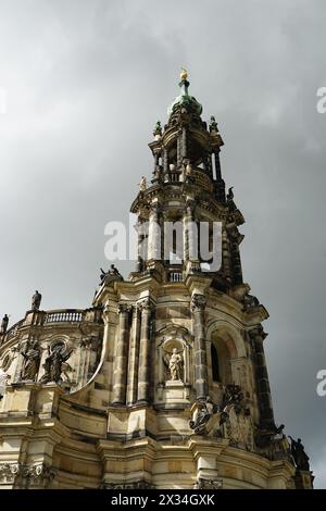 Torre della Cattedrale di Dresda, Sassonia Foto Stock