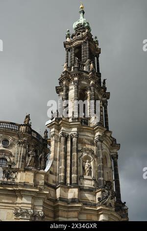 Torre della Cattedrale di Dresda, Sassonia Foto Stock