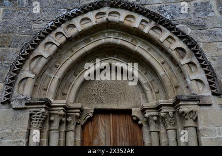 Particolare di Santo Estebo de Atan, Panton, Lugo, Spagna Foto Stock