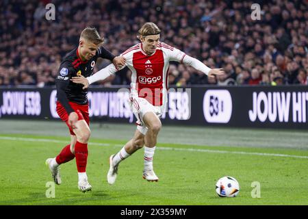 Amsterdam, Paesi Bassi. 24 aprile 2024. AMSTERDAM, 24-04-2024, Johan Cruijff Arena, Dutch Eredivisie football, stagione 2023/2024, corrispondenza tra Ajax ed Excelsior. Crediti: Pro Shots/Alamy Live News Foto Stock