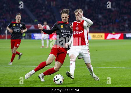 Amsterdam, Paesi Bassi. 24 aprile 2024. AMSTERDAM, 24-04-2024, Johan Cruijff Arena, Dutch Eredivisie football, stagione 2023/2024, corrispondenza tra Ajax ed Excelsior. Crediti: Pro Shots/Alamy Live News Foto Stock