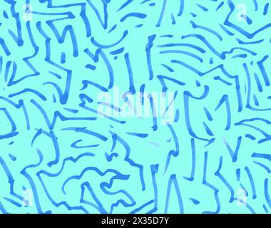 Motivo astratto senza cuciture con tratti di pennello disegnati a mano. Illustrazione vettoriale Illustrazione Vettoriale