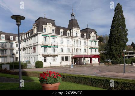 Panacee Grand Hotel Roemerbad, hotel tradizionale dal 1824, città termale Badenweiler, Markgraeflerland, Foresta Nera, Baden-Wuerttemberg, Germania Foto Stock