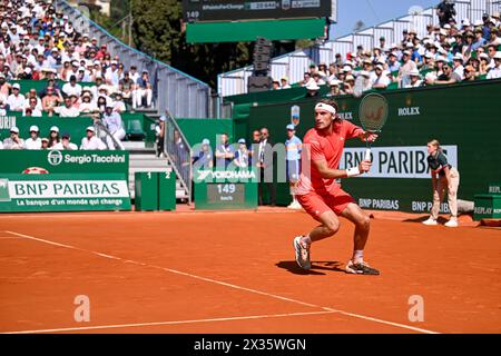 Parigi, Francia. 13 aprile 2024. Stefanos Tsitsipas durante il Rolex Monte-Carlo ATP Masters 1000 tennis il 13 aprile 2024 al Monte Carlo Country Club di Roquebrune Cap Martin, in Francia vicino a Monaco. Crediti: Victor Joly/Alamy Live News Foto Stock