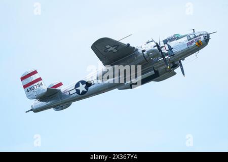 Sanford, Florida, Stati Uniti, 21 aprile 2024, B-25 Bomber 'Panchito' durante l'Orlando Air Show 2024 all'Aeroporto Internazionale di Orlando, Sanford. (Foto Foto Stock