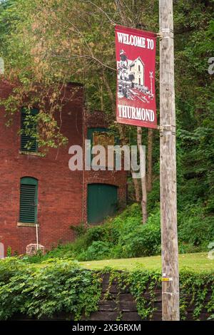 La città fantasma di Thurmond nel New River Gorge National Park, West Virginia Foto Stock
