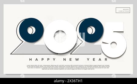 concetto di numeri per il nuovo anno 2025. numeri in rilievo con sfumature sottili. per l'evento del nuovo anno 2025. Illustrazione Vettoriale