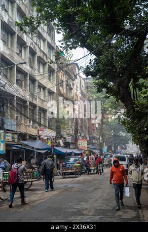 Indien, Westbengalen, Kolkata, Netayi Subat Road, Strassenszene Foto Stock