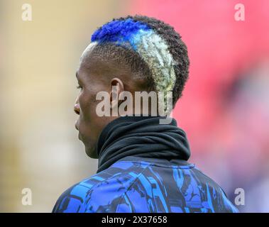 Londra, Regno Unito. 20 aprile 2024 - Manchester City vs Chelsea - semifinale di fa Cup - Wembley. Nicolas Jackson di Chelsea. Crediti immagine: Mark Pain / Alamy Live News Foto Stock