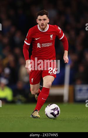 Liverpool, Regno Unito. 24 aprile 2024. Andrew Robertson del Liverpool durante la partita di Premier League al Goodison Park, Liverpool. Il credito per immagini dovrebbe essere: Cameron Smith/Sportimage Credit: Sportimage Ltd/Alamy Live News Foto Stock