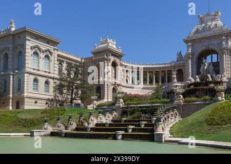 MARSIGLIA, FRANCIA - 1 agosto 2016: Palazzo Longchamp, museo delle Belle Arti, costruito a metà del XIX secolo. Foto Stock