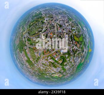 Luftbild, Innenstadt City Ansicht, Wohngebiet Marienstraße und Friedrich-Ebert-Straße, Erdkugel, Fisheye Aufnahme, Fischaugen Aufnahme, 360 Grad Aufnahme, piccolo mondo, piccolo pianeta, Fisheye Bild, Grumme, Bochum, Ruhrgebiet, Nordrhein-Westfalen, Deutschland ACHTUNGxMINDESTHONORARx60xEURO *** Vista aerea, vista centro città, zona residenziale Marienstraße e Friedrich Ebert Straße, globo terrestre, immagine fisheye, immagine a 360 gradi, mondo minuscolo, piccolo pianeta, immagine fisheye, Grumme, Bochum, regione della Ruhr, Renania settentrionale-Vestfalia, Germania ACHTUNGxMINDESTHONORARx60xEURO Foto Stock