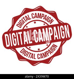 Timbro in gomma per campagna digitale su bianco, illustrazione vettoriale Illustrazione Vettoriale