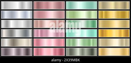 Una serie di sfumature colorate su sfondo bianco. Illustrazione Vettoriale