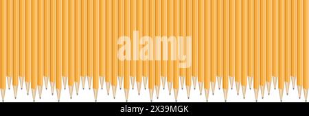 Bordi realistici delle matite. Disegnare pastelli in una linea Illustrazione Vettoriale