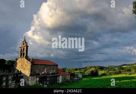 Chiesa di San Vicente de Argozon, Chantada, Lugo, Spagna Foto Stock