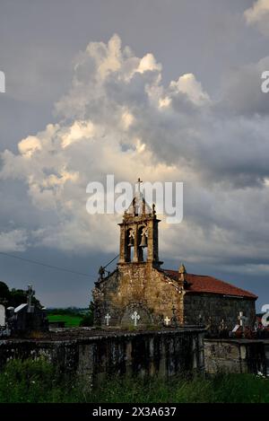 Chiesa di San Vicente de Argozon, Chantada, Lugo, Spagna Foto Stock